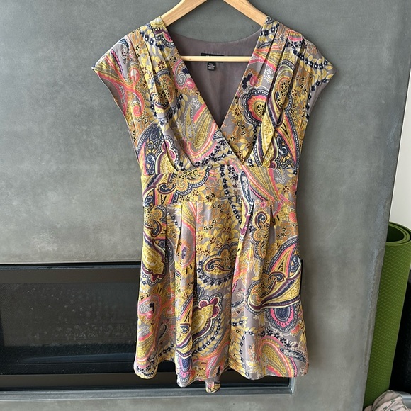Grey, gold, pink & blue Silk Ted Baker Tunic Top - Picture 1 of 7